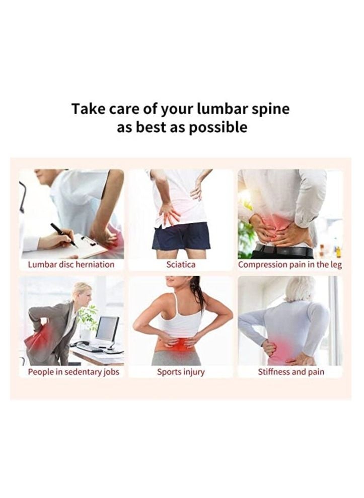 Generic - Lower Back Massager for Pain Relief with Heat Vibrating Lumbar Support Traction Device with Airbag and Portable Office Back Massage Full Waist Stretcher Cushion for Sciatica Pain Relief - Image 1