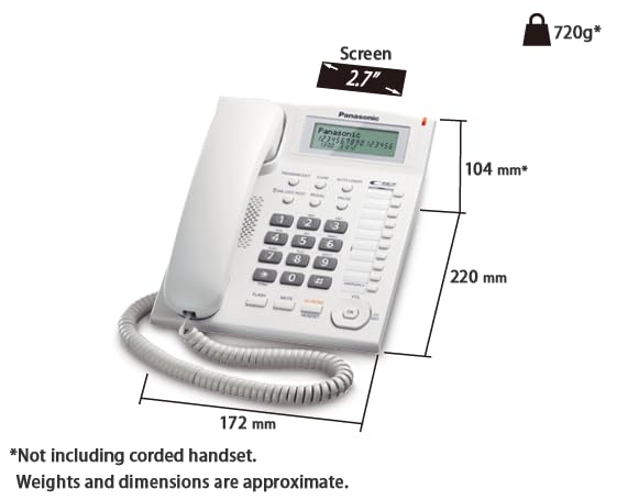 Panasonic Single Line KX-TS880MX Corded Landline Phone (White-Black) - Image 3