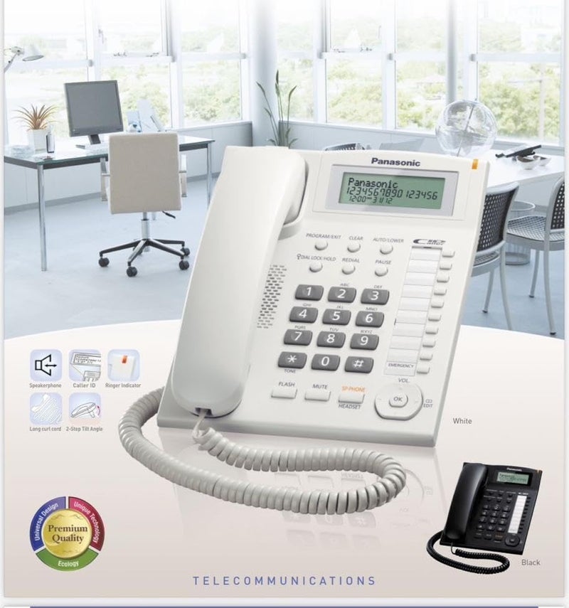 Panasonic Single Line KX-TS880MX Corded Landline Phone (White-Black) - Image 4