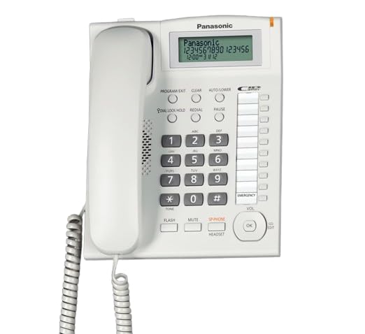 Panasonic Single Line KX-TS880MX Corded Landline Phone (White-Black) - Image 2