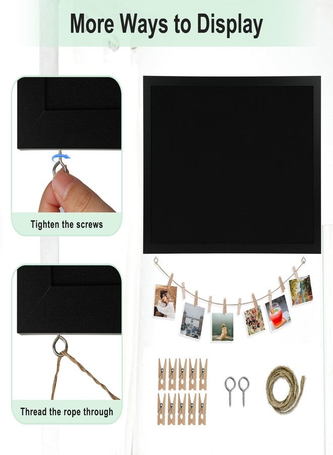 DOLLAR BOSS Large Black Cork Board Double-Sided Bulletin Board with Linen 24''x 18'', Black Cork Boards for Walls Wood Frame Hanging Pin Board, Cork Board for Office Home School 1-Pack - Image 5