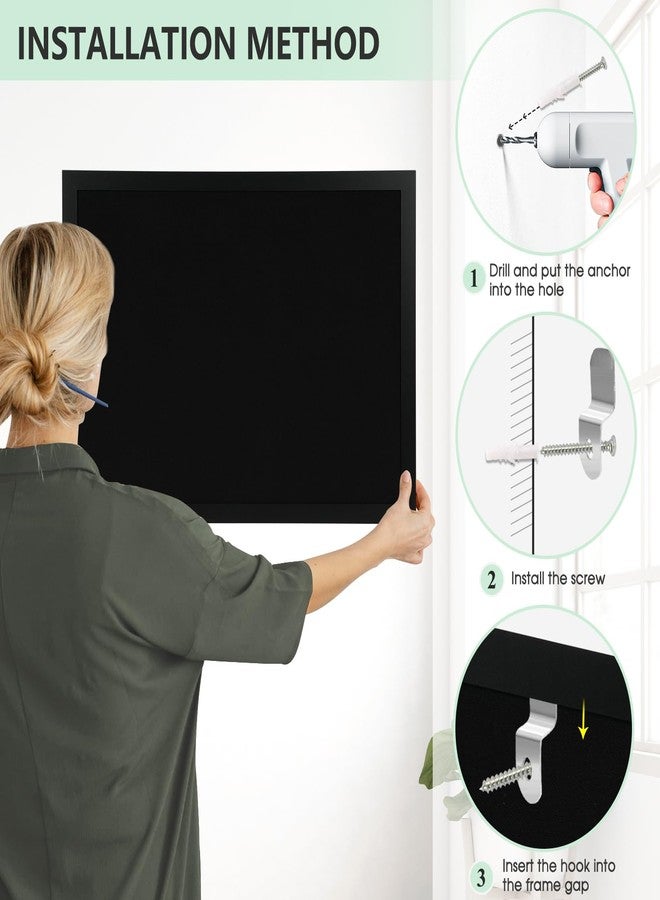 DOLLAR BOSS Large Black Cork Board Double-Sided Bulletin Board with Linen 24''x 18'', Black Cork Boards for Walls Wood Frame Hanging Pin Board, Cork Board for Office Home School 1-Pack - Image 4
