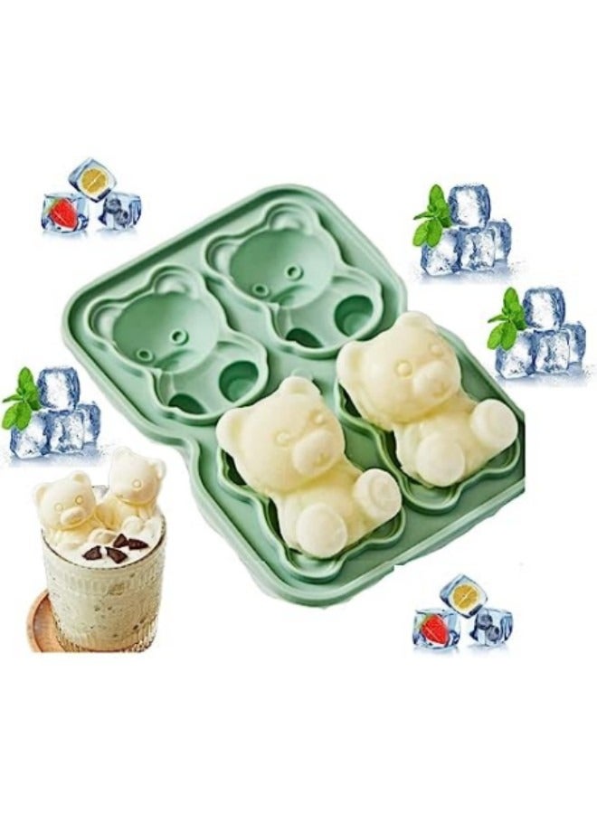 GGEROU 3D Bear Ice Pop Mold for Kids,Food Grade Silicone Ice Cream Molds Reusable Easy Release DIY Ice Cube Molds  - Image 1