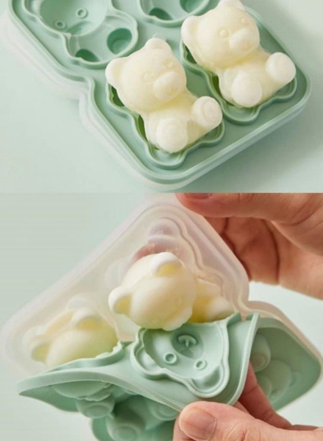 GGEROU 3D Bear Ice Pop Mold for Kids,Food Grade Silicone Ice Cream Molds Reusable Easy Release DIY Ice Cube Molds  - Image 4
