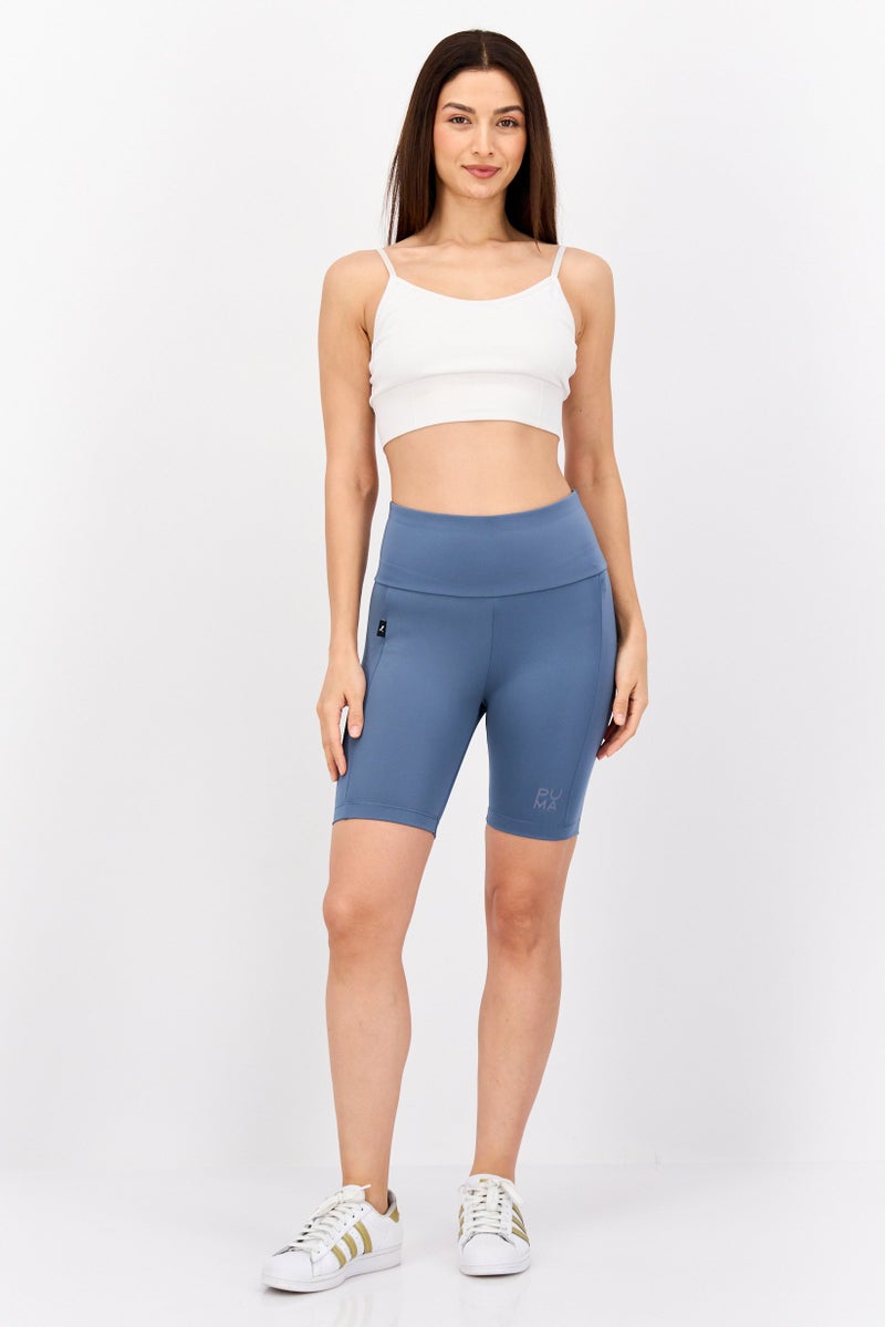 PUMA Women Sportswear Fit Brand Logo Training Shorts, Slate Blue - Image 3