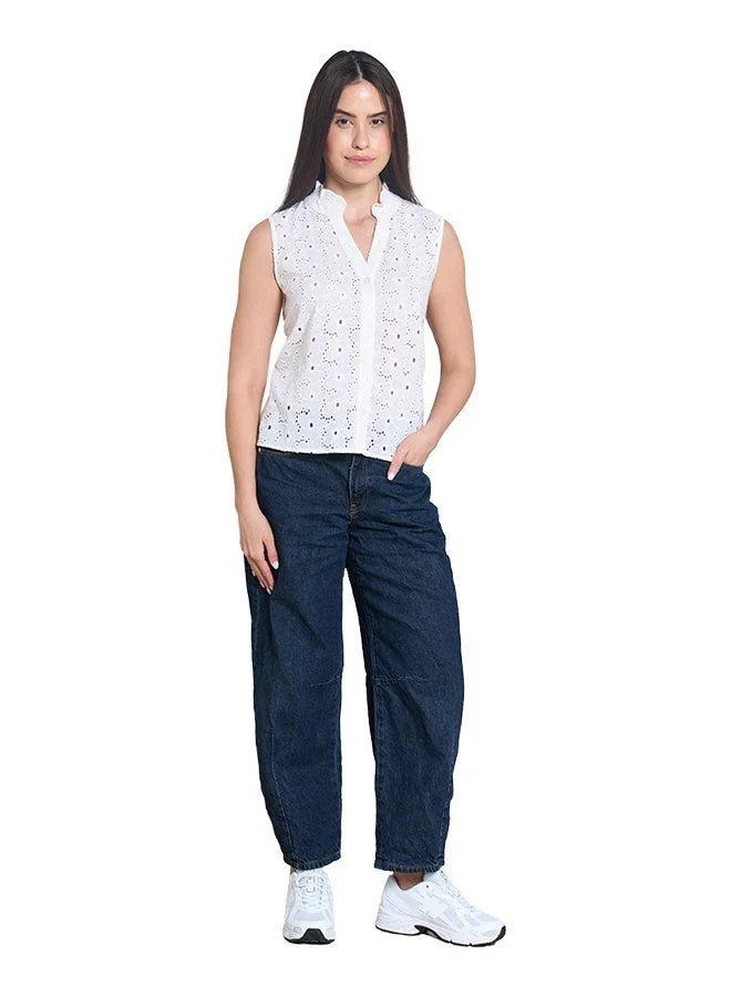Asharae  Women's Sleeveless Top With Neck Ruffles   Comfortable Material, Breathable Daily Wear, Casual Fashion Outfit, Special Occasion Outfit, Trendy & Chic Apparel for Women | Best Price UAE