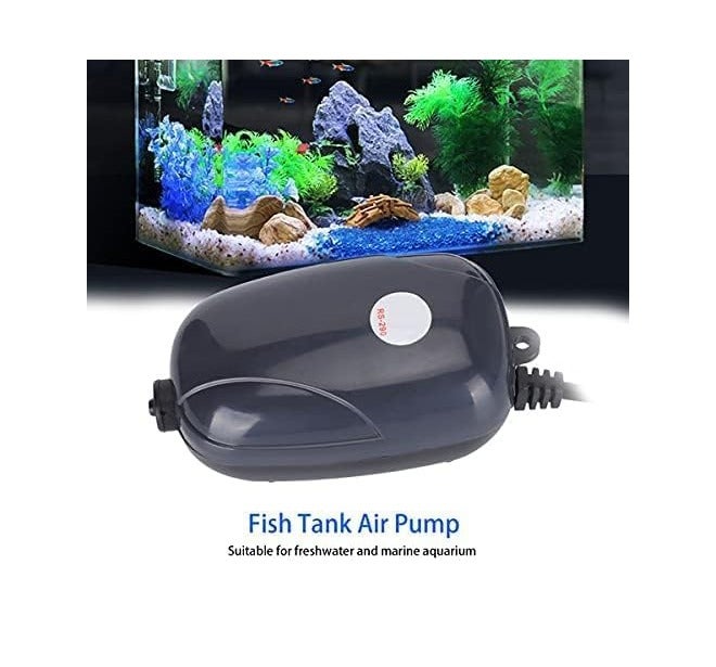🔥 Powerful air pump for fish tanks 🚀 Ultra-quiet oxygen motor 🚀 Professional freshwater and saltwater aquarium aeration with air stone and hose. - Image 3
