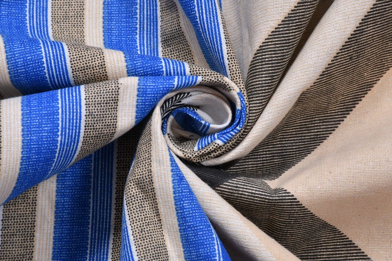 Temoli® Cotton Elastic Fitted bedsheets King Size, Fitted bedsheets King Size with Elastic and 2 Pillow Covers of Size 100x100 inch (Blue-Lines) - Image 3