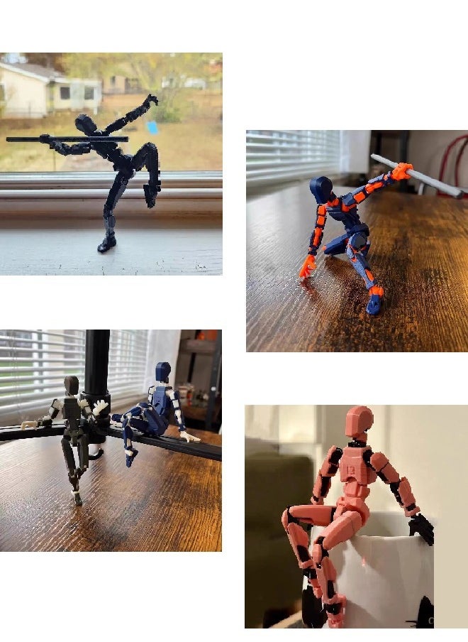 BUPY - 4 Sets T13 Action Figure, 3D Printed Titan 13 Multi-Jointed Movable Robot, Full Body Mechanical Doll Dummy Action Figures for Creative Gifts and Toy Collection (4 Colors) - Image 1