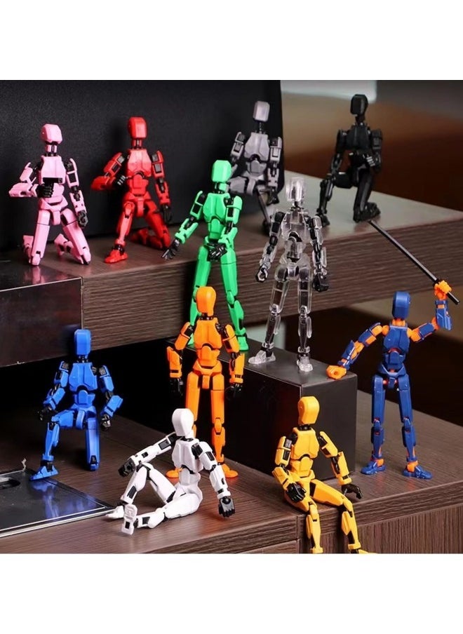 BUPY - 4 Sets T13 Action Figure, 3D Printed Titan 13 Multi-Jointed Movable Robot, Full Body Mechanical Doll Dummy Action Figures for Creative Gifts and Toy Collection (4 Colors) - Image 1