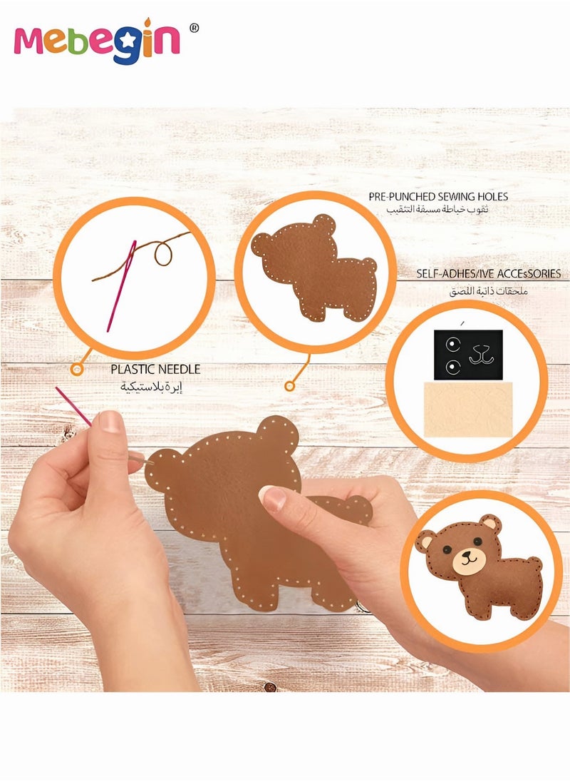 MEBEGIN All-inclusive Animal Craft Kits, Animal Arts and Crafts, DIY Felt Crafts, Educational Sewing Set with Complete Tools, Ideal for Family Time, Road Trips or Quiet Play  - Image 3