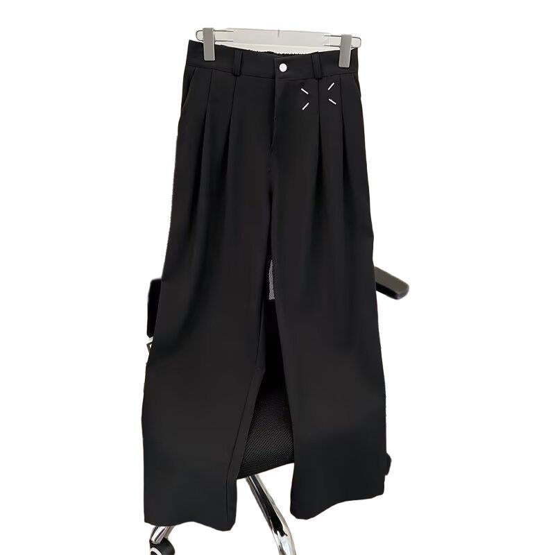 Three-Dimensional Deconstructed Niche Drape Wide-Leg Suit Pants Unisex Straight Casual Loose Fashion Floor-Length Dress Pants - Image 3