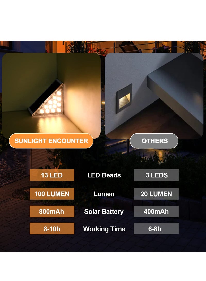 SYOSI Solar Step Lights, 2 Pack Ip68 Waterproof Outdoor Stair Lights, Warm White Led Solar Deck Lights Solar Powered Decoration Lights For Yard, Patio, Garden, Walkways, Front Door, Pathway - Image 5