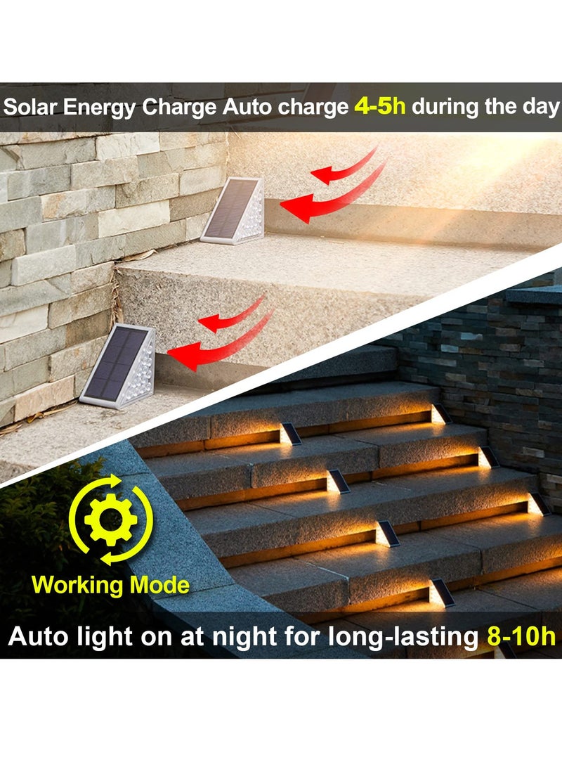 SYOSI Solar Step Lights, 2 Pack Ip68 Waterproof Outdoor Stair Lights, Warm White Led Solar Deck Lights Solar Powered Decoration Lights For Yard, Patio, Garden, Walkways, Front Door, Pathway - Image 4