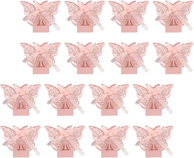 كلاراكو علبة حلوى مجوفة من كلارك، مكونة من 20 قطعة، لحفلات استقبال المولود، علبة هدايا تذكارية، هدايا وصيفة الشرف، علبة ورقية لحلوى الزفاف، غلاف حلوى، عروس سعيدة، ورق لؤلؤي 200 جرام - Image 1