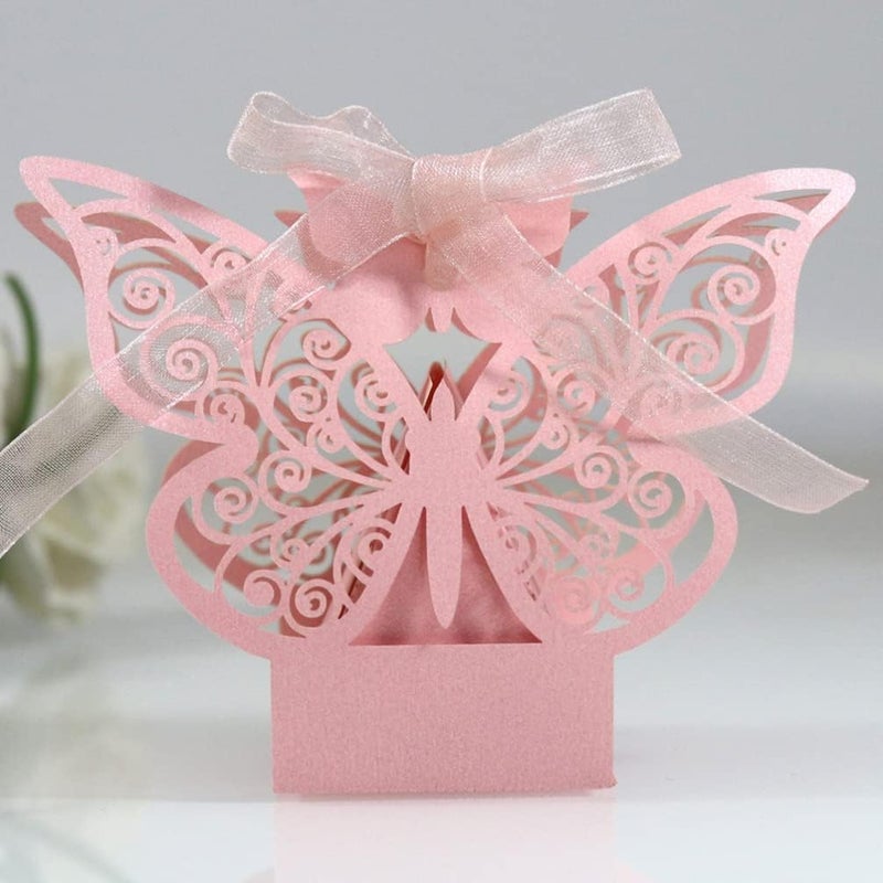 كلاراكو علبة حلوى مجوفة من كلارك، مكونة من 20 قطعة، لحفلات استقبال المولود، علبة هدايا تذكارية، هدايا وصيفة الشرف، علبة ورقية لحلوى الزفاف، غلاف حلوى، عروس سعيدة، ورق لؤلؤي 200 جرام - Image 4