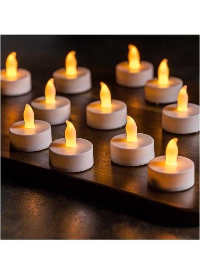 دريمزون مجموعة شموع الشاي LED تعمل بالبطارية، مكونة من 24 قطعة، برأس طويل، لون أبيض دافئ - Image 2