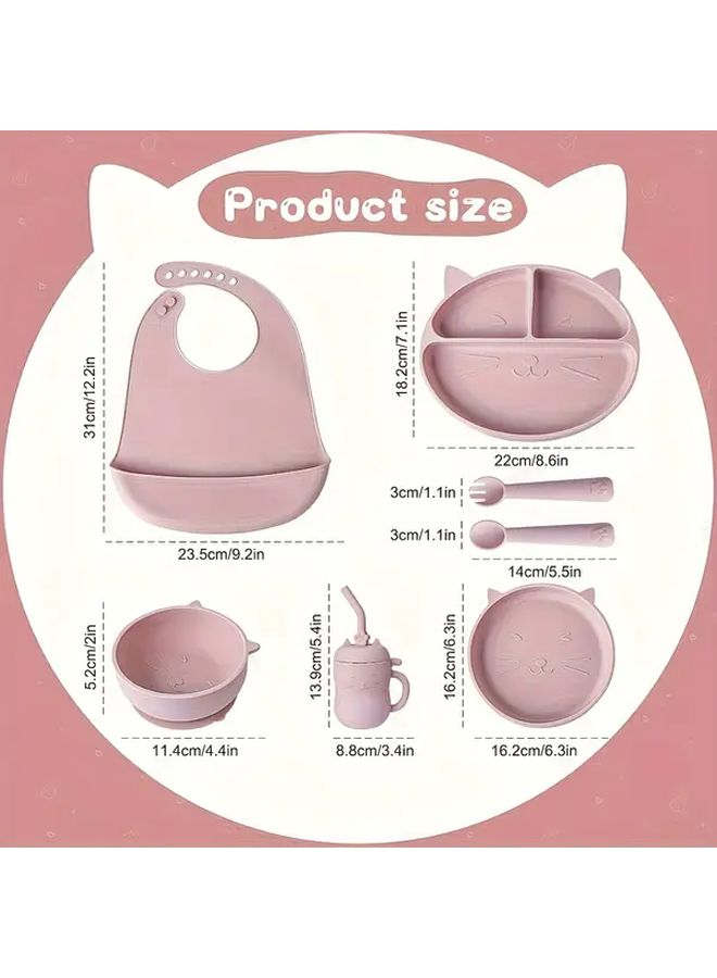 TYRY HU 1pc Kids Feeding Silicone Cat Bowl Plate With Suction Cup Self Feeding Utensils Baby Weaning Dish Food Grade BPA Free Easy Clean For First Stage Eating Christmas Thanksgiving Chinese New Year Gift Grey - Image 2