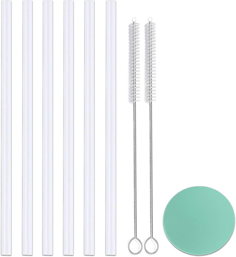 Greant 6 Pack Replacement Straws for Hydro Flask Straw Lid Wide Mouth Bottle, 9.8''L X 0.33'' W, for Hydroflask Wide Mouth Flex Straw Cap, Plastic, Cuttable - Image 1