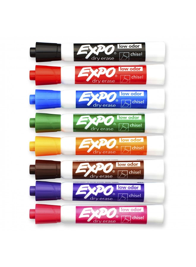 EXPO 80678 Low-Odor Dry Erase Markers, Chisel Tip, Assorted Colors, 8-Count - Image 2