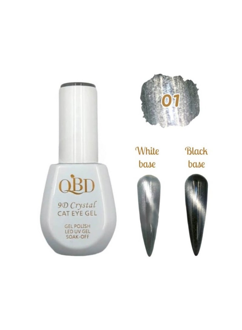 QBD 9D Crystal Cat Eye Gel Nail Polish. It creates a captivating "cat's eye" effect with a 3D crystal finish, adding unparalleled depth and shine to your nails.