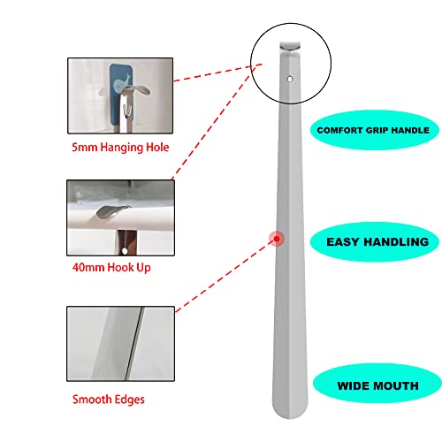 Harniruco Shoe Horn Long Handle for Seniors,16.5" Long Metal Shoehorns for Men Women Kids,Travel Stainless Steel Shoe Horn Shoe Slip on Tool 1 - Image 3