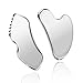 MoHern 2 Pcs Stainless Steel Gua Sha Tool Gua Sha Facial Tools Durable GuaSha Tool for Jawline Sculpting Face Massager Puffiness Reducing SkinCare Gift - Image 1