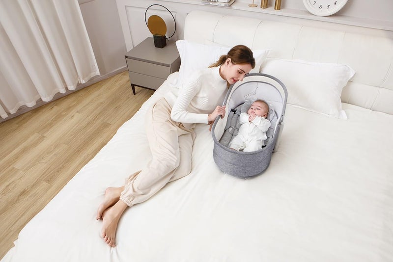 5 in 1 Cradle for Baby- Automatic Electric Swing with 5-Points Harness, Breathable Net, 360° Rotation, Soft Headrest and Removable Mosquito Net Bassinet for New Born to 3 Years - Image 5