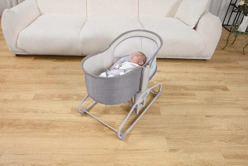 5 in 1 Cradle for Baby- Automatic Electric Swing with 5-Points Harness, Breathable Net, 360° Rotation, Soft Headrest and Removable Mosquito Net Bassinet for New Born to 3 Years - Image 1