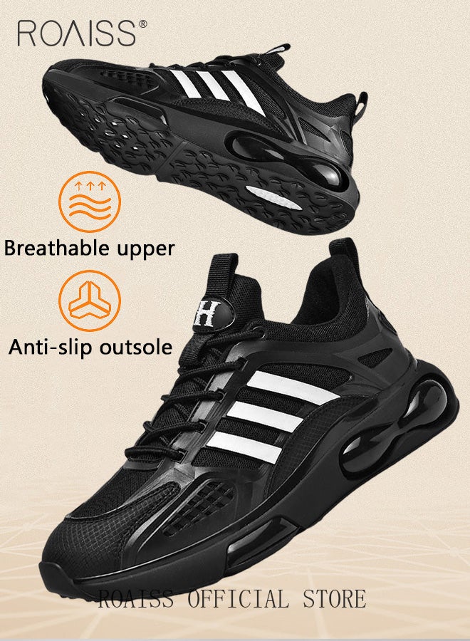 رويس أحذية رياضية كاجوال للاستخدام في الهواء الطلق للرجال قابلة للتنفس وغير قابلة للانزلاق أحذية الجري الشبكية للرجال خفيفة الوزن ونعل مرن مرن أحذية رياضية عصرية متعددة الاستخدامات للشباب - Image 3