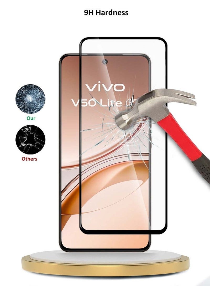 ELTRAZONE vivo V50 Lite 4G 2025 Premium E2E Series Tempered Glass Screen Protector – Full Cover Clear/Black with Full Glue Adhesion, 9H Hardness Anti-Scratch Protection, Ultra-Clear Display, Bubble-Free Installation - Image 2