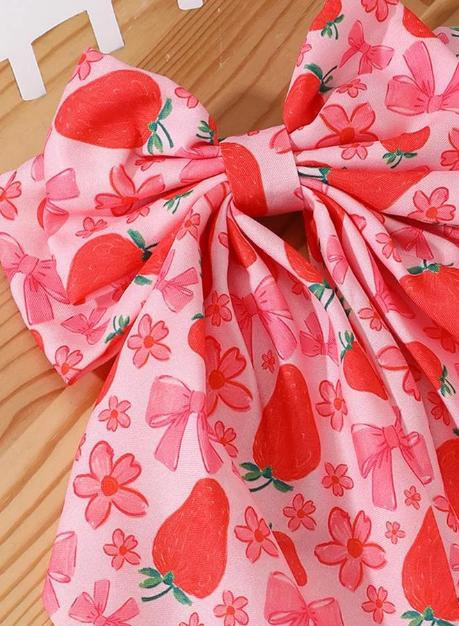 Take Two Pink Strawberry Bow Hair Clip