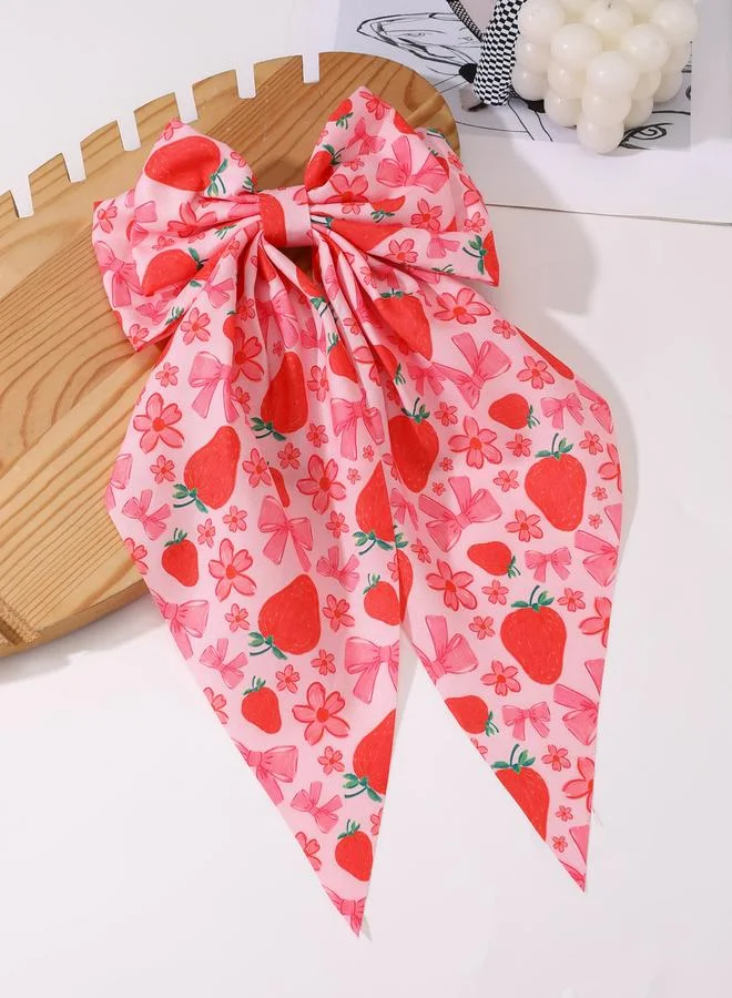 Take Two Pink Strawberry Bow Hair Clip