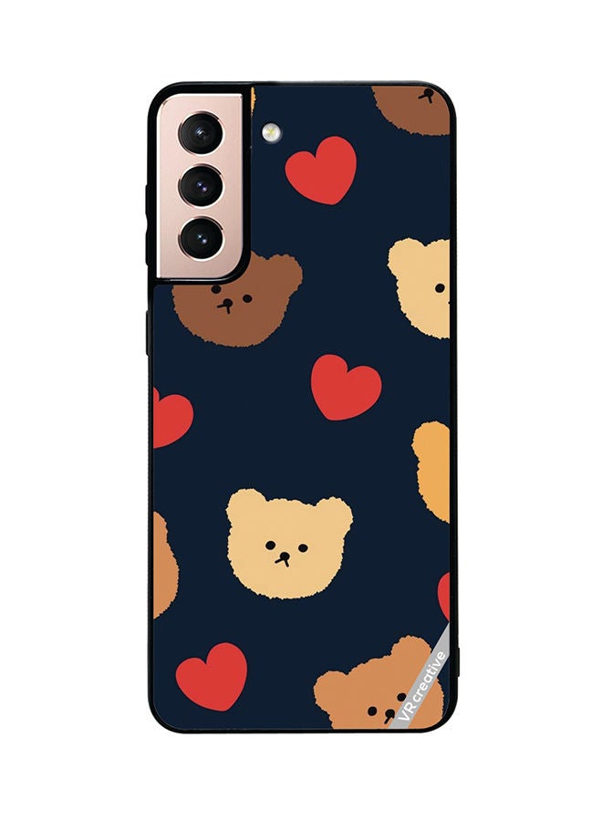 VR CREATIVE Protective Case Cover For Samsung Galaxy S21 5G Teddy Face Design Multicolour - Image 1