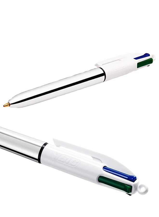 BIC 4 Colors Shine Retractable Ballpoint Pens with Medium Point (1.0 mm), Assorted Colors Metallic Barrels, Pack of 3 - Image 4