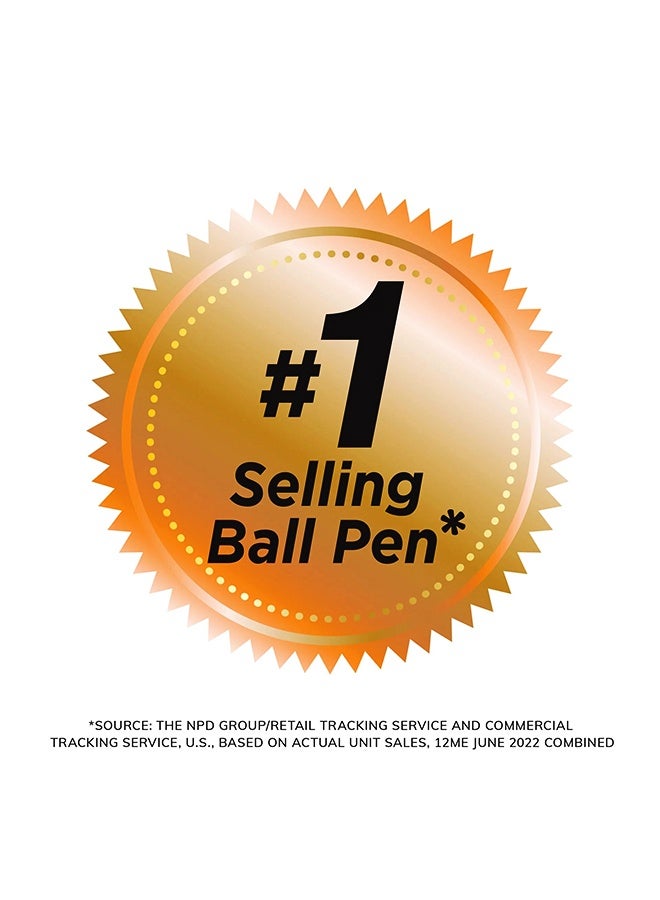 BIC 4 Colors Shine Retractable Ballpoint Pens with Medium Point (1.0 mm), Assorted Colors Metallic Barrels, Pack of 3 - Image 5