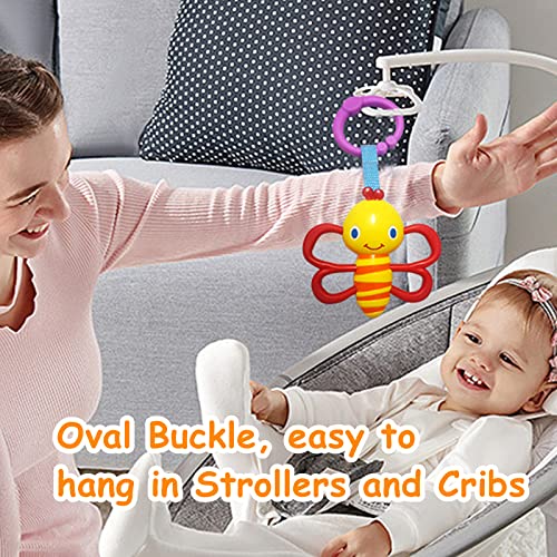 YUNLOVXEE Baby Toys, Cartoon Animal Hanging Rattle Toys, Handbells Baby Rattles, Baby Bed Crib Car Seat Travel Stroller Toys for Infant, Best Birthday Gift for Newborn, 4 Pack - Image 4