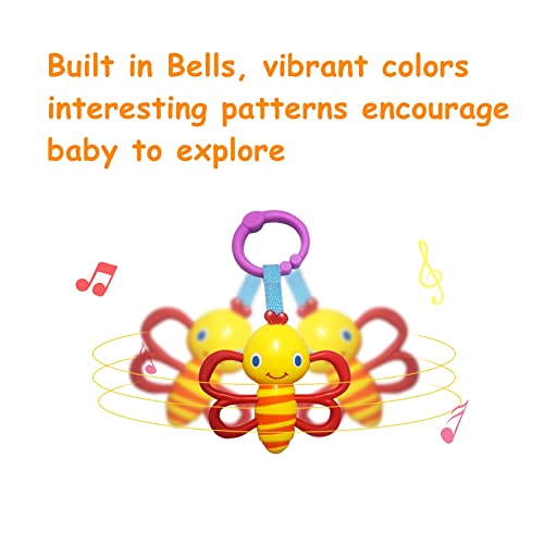 YUNLOVXEE Baby Toys, Cartoon Animal Hanging Rattle Toys, Handbells Baby Rattles, Baby Bed Crib Car Seat Travel Stroller Toys for Infant, Best Birthday Gift for Newborn, 4 Pack - Image 2