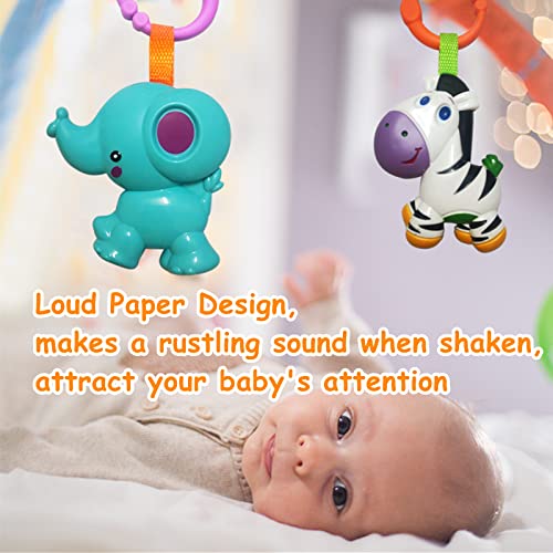 YUNLOVXEE Baby Toys, Cartoon Animal Hanging Rattle Toys, Handbells Baby Rattles, Baby Bed Crib Car Seat Travel Stroller Toys for Infant, Best Birthday Gift for Newborn, 4 Pack - Image 3