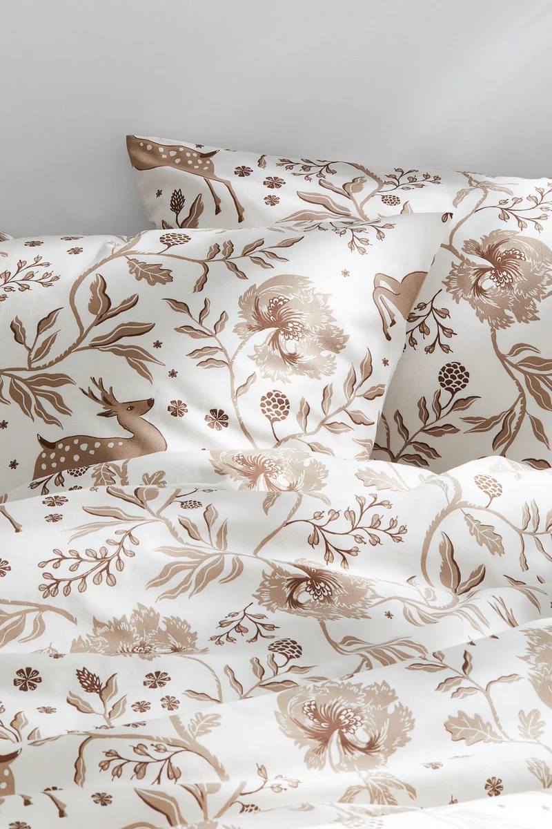 H&M Patterned cotton double/king duvet cover set
