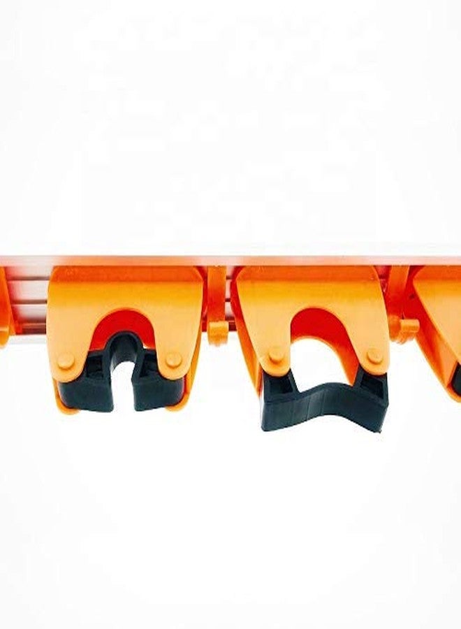 crownish Wall Mounted Tool Rack Storage 4 Position 5 Hook Mop and Broom Organizer Holder - Image 4