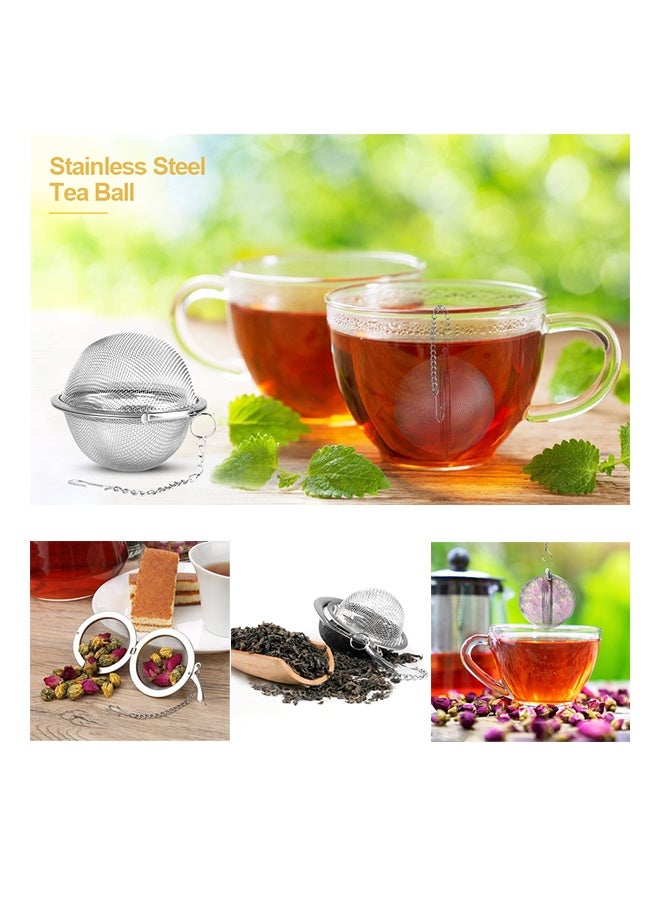 بيوينتي مصفاة شاي شبكية من الفولاذ المقاوم للصدأ، مصفاة شاي فائقة الدقة لأوراق الشاي السائبة، مصفاة شاي، مصفاة شاي، مجموعة من 3 قطع - Image 2