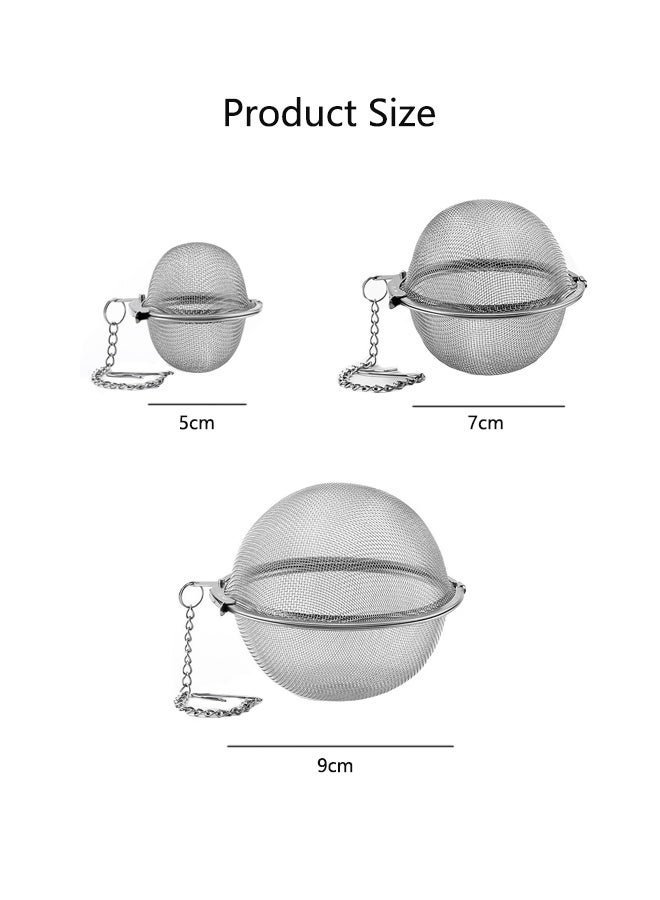 بيوينتي مصفاة شاي شبكية من الفولاذ المقاوم للصدأ، مصفاة شاي فائقة الدقة لأوراق الشاي السائبة، مصفاة شاي، مصفاة شاي، مجموعة من 3 قطع - Image 5