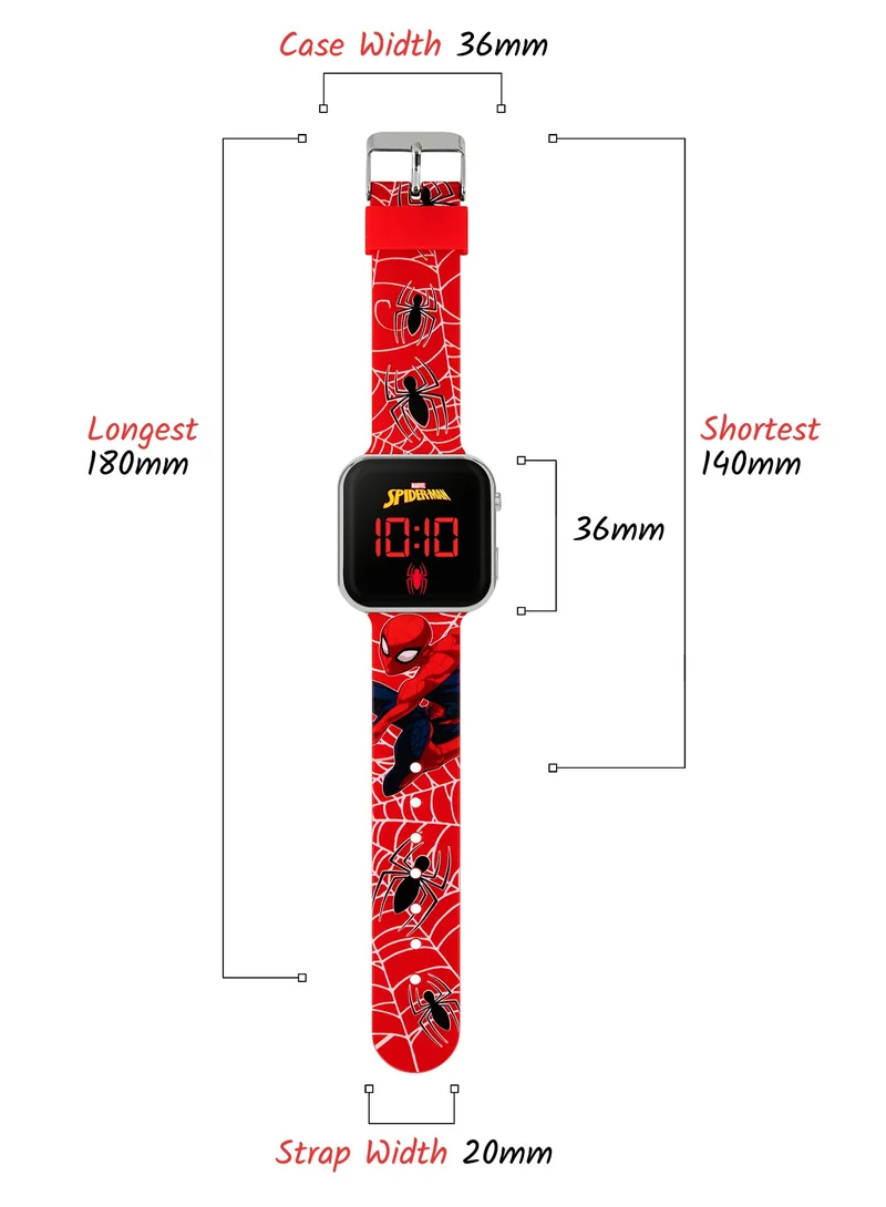 Disney Disney Marvel Spiderman Red Strap LED Boys Watch - SPD4719ARG