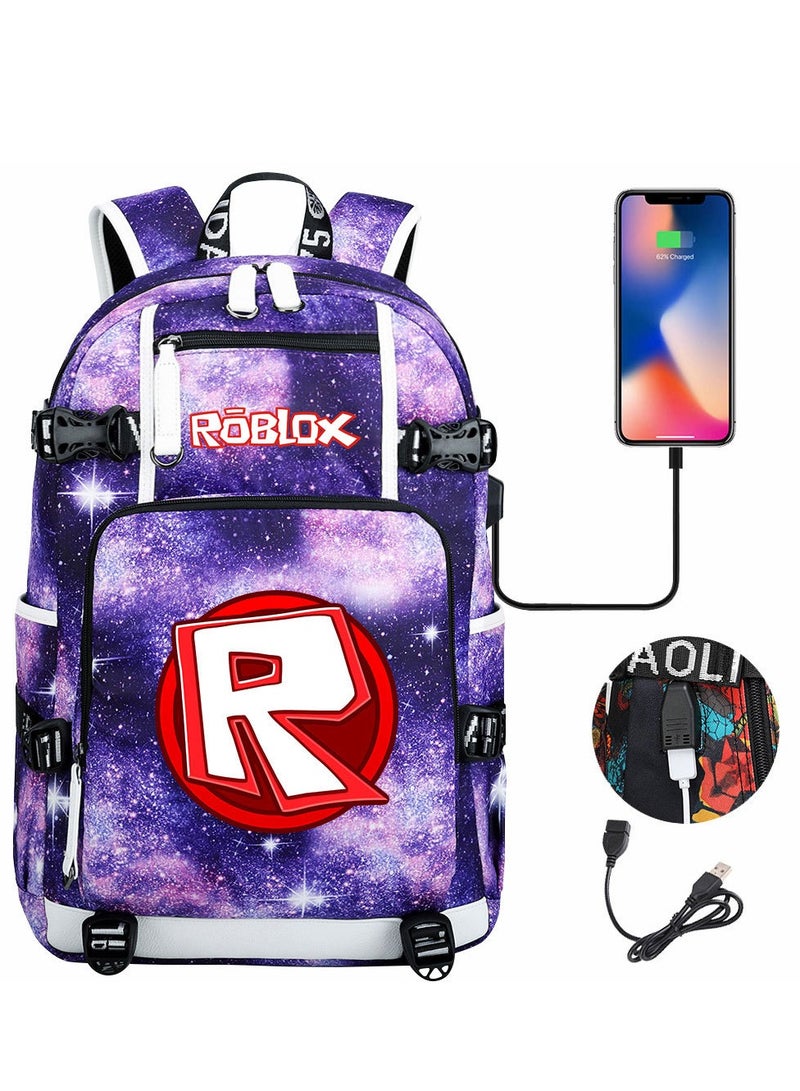 Roblox USB Headset Teen Casual Travel Backpack