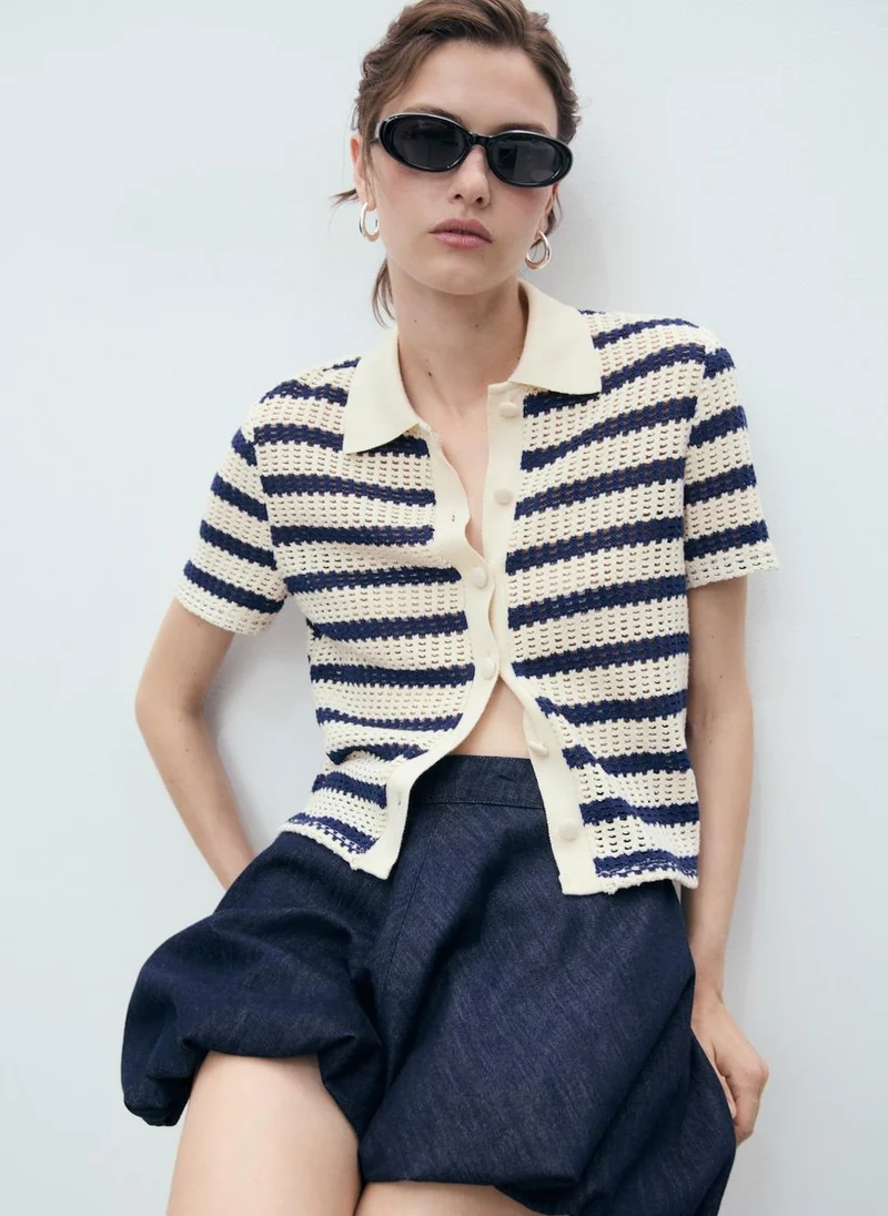 مانجو Miffy Button Down Striped Shirt