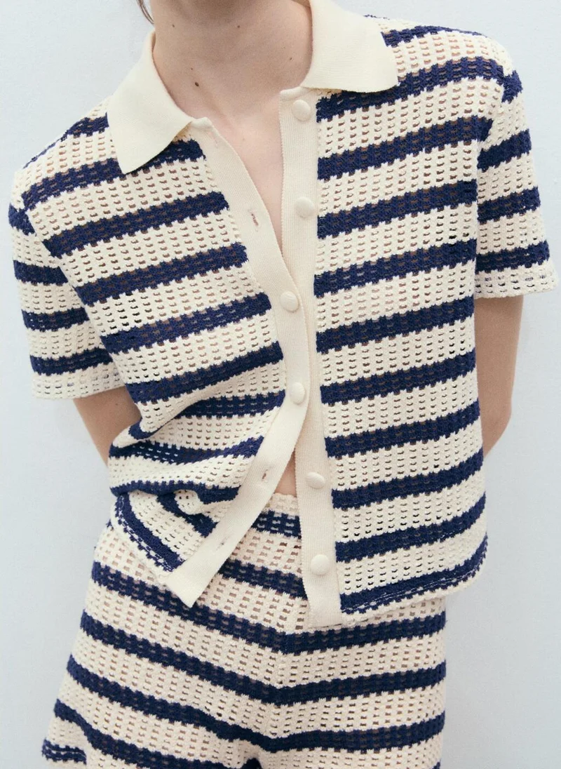 MANGO Miffy Button Down Striped Shirt