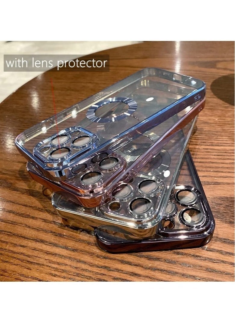 Generic - Apple iPhone 11 Pro Max Case Clear Silicone Logo View Design, Camera Lens Protection Luxury Plating Soft Back Cover Slim Shockproof Phone Case for Apple iPhone 11 Pro Max - Image 1
