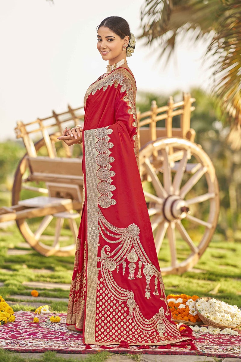 MANOHARI adorable woven pattern Banarasi Silk saree for women with Blouse Piece_MN1744 - Image 2