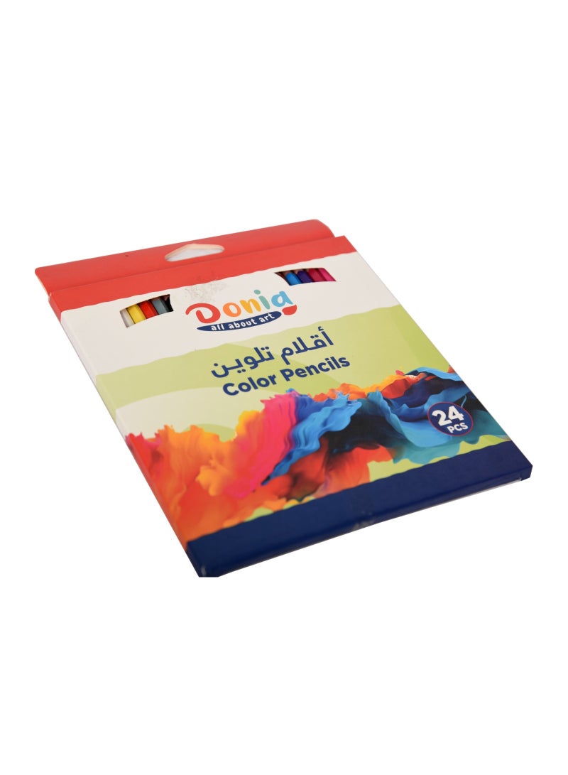 Donia 24-Color Pencils Set – Coloring Pencils for School Kids - Image 2